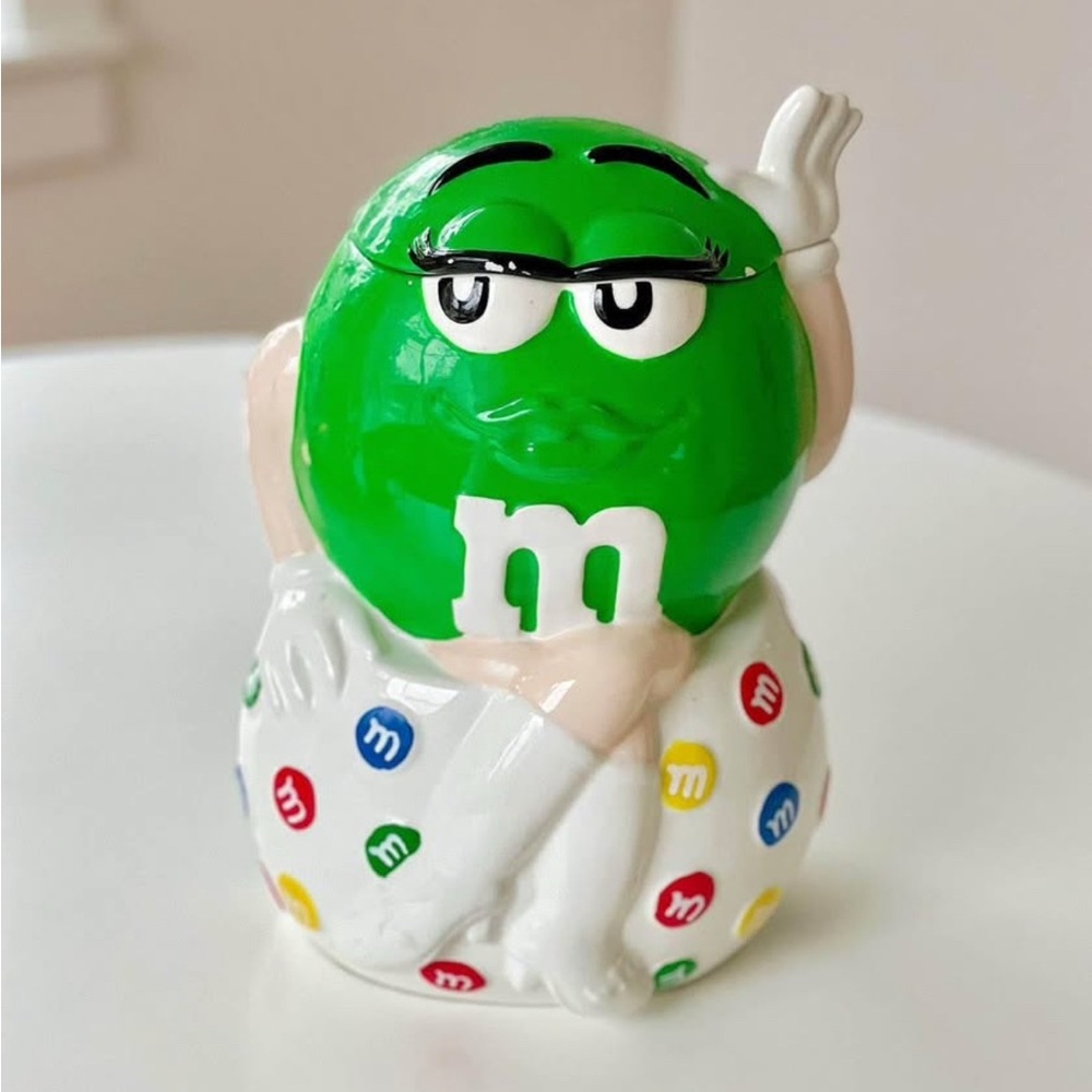 Vintage 2001 Green M&M Cookie Jar